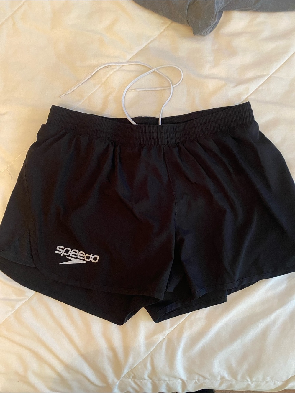 Speedo Black Women's Athletic Swim Shorts with Logo